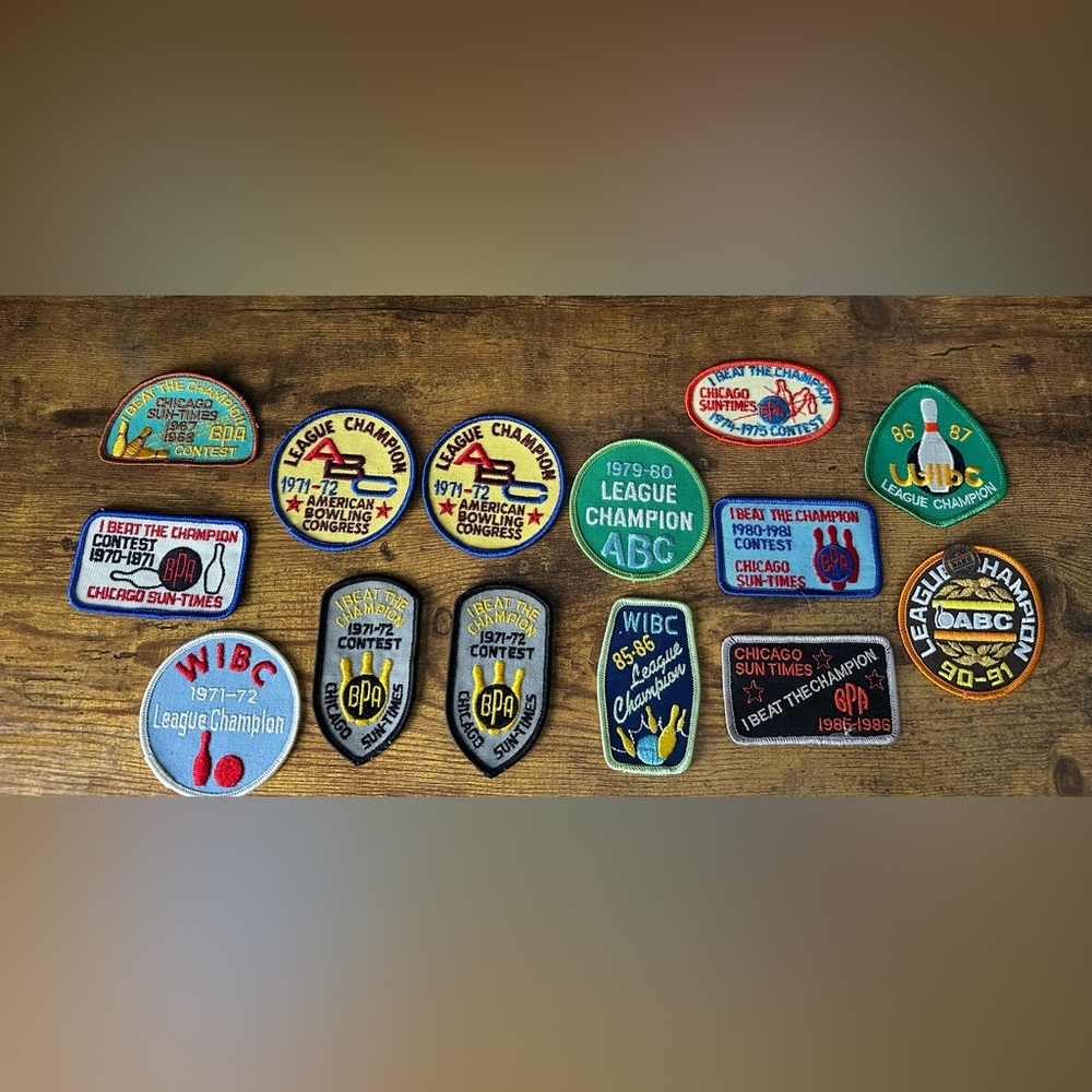 14 Vintage Bowling Championship Patches